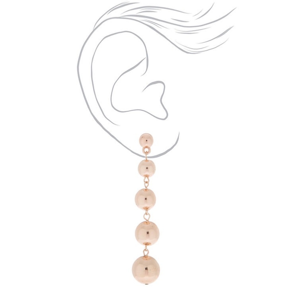 Rose gold ball drop earring